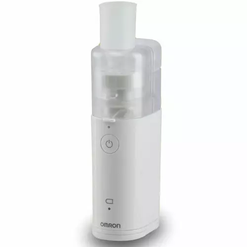 Omron_U100_Microair_PortableNebulizer.jpg omron microair u100 portable nebulizer, pocket sized 360 degree silent mesh nebulizer (white) - Image 1