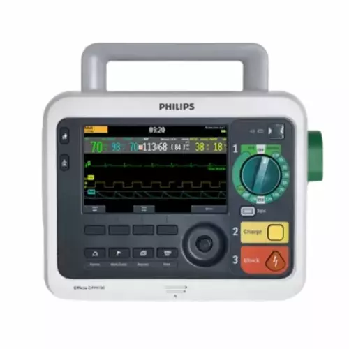 Philips_Efficia_DFM100_Biphasic_Defibrillator_front_view.jpg philips efficia dfm100 biphasic defibrillator with recorder - Image 1
